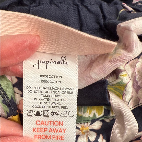 Papinelle Navy Floral Pajama Top with Pink and Yellow Accents - Picture 8 of 10